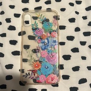 Clear flower iphone XR phone case.
